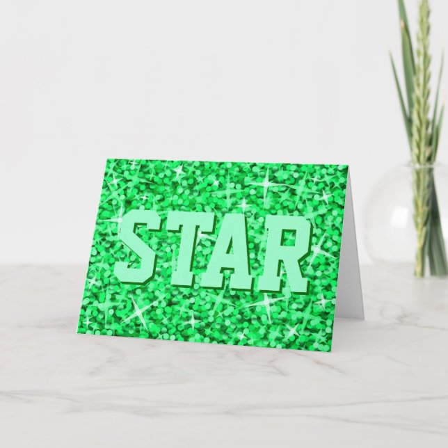 Tarjeta de saludo 'Star' 'Your Text' de Glitz Gree (Anverso)