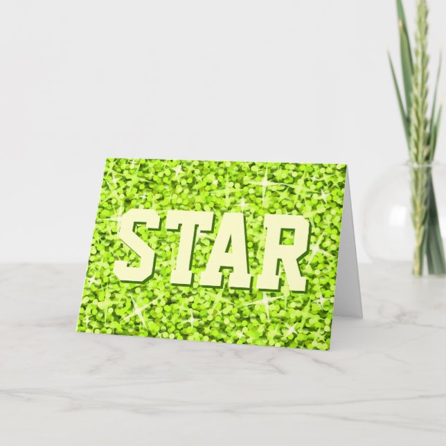 Tarjeta de saludo 'Star' 'Your Text' de Glitz Lime (Anverso)