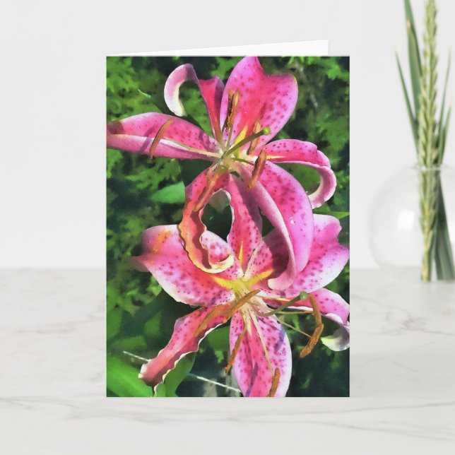 Tarjeta de saludo Stargazer Lilies (Anverso)