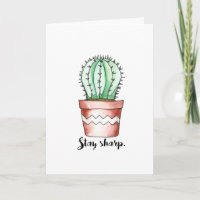 Tarjeta de saludo Stay Sharp Cactus