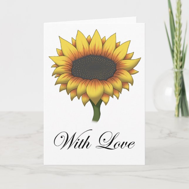 Tarjeta de saludo Sun Flower (con amor) (Anverso)
