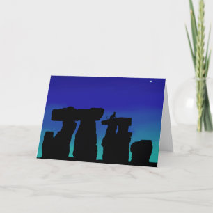 Tarjeta de saludo Sunrise Henge con gato