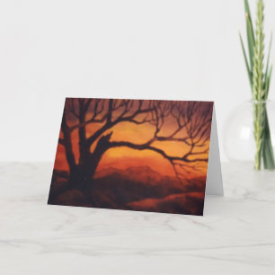 Tarjeta de saludo "Sunset Tree #6" Country Roads