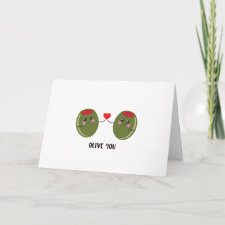 Tarjeta de saludo 'Te amo aceituna' adorable