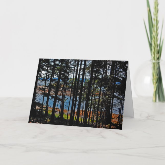Tarjeta de saludo "The Nub Through Pines" (Anverso)