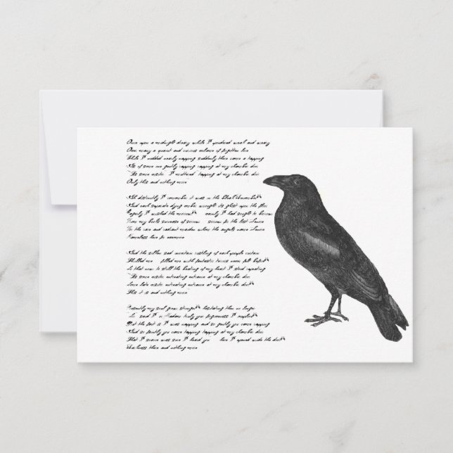 Tarjeta de saludo "The Raven" de Edgar Allan Poe (Anverso)