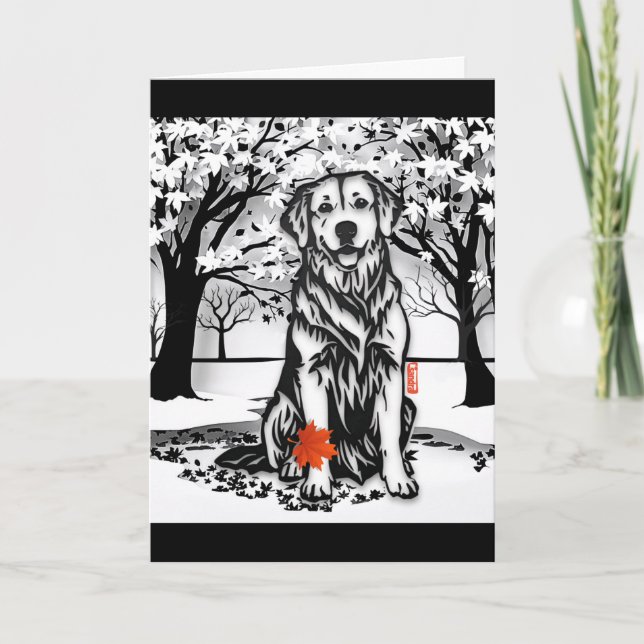 Tarjeta de saludo TRANQUIL GLEN Golden Retriever (Anverso)