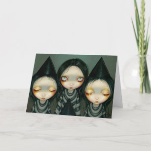 Tarjeta de saludo "Tres Hermanas Brujas"