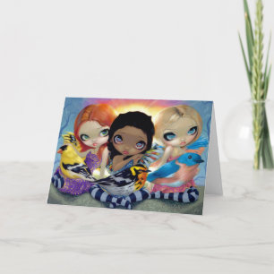 Tarjeta de saludo "Tres Pájaros Pequeños"