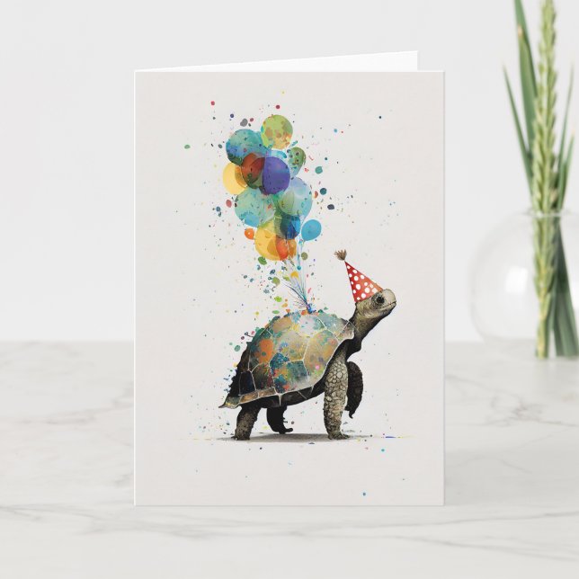 Tarjeta de saludo Turtle Birthday Party (Anverso)
