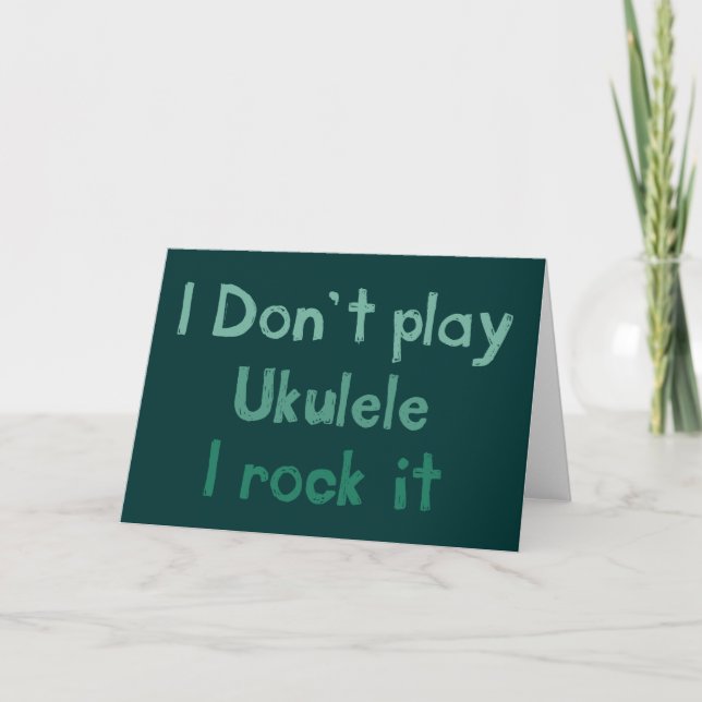 Tarjeta de saludo Ukulele Rock It (Anverso)