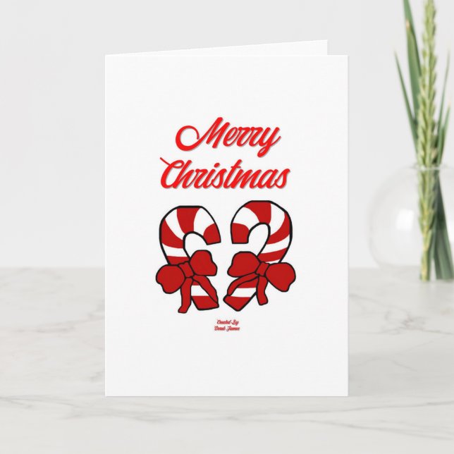 Tarjeta de saludo vertical Candy Canes de Navidad (Anverso)