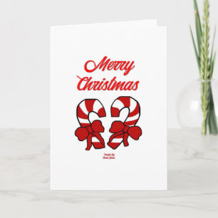 Tarjeta de saludo vertical Candy Canes de Navidad