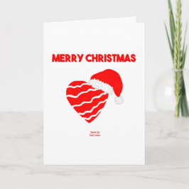 Tarjeta de saludo vertical de Santa Heart navidade