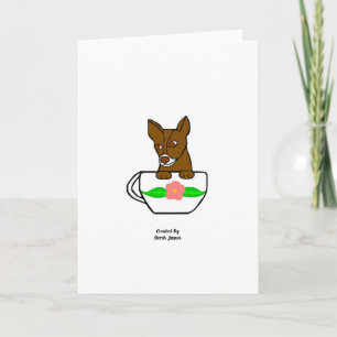 Tarjeta de saludo vertical Teacup Chihuahua