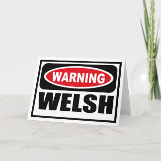 Tarjeta de saludo WELSH de advertencia