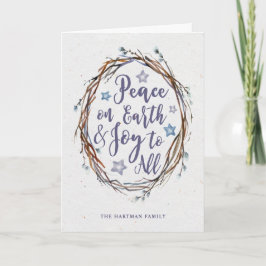 Tarjeta de saludo Willow Wreath Holiday
