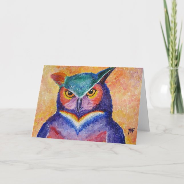 Tarjeta de saludo Wise Guy-Owl (Anverso)