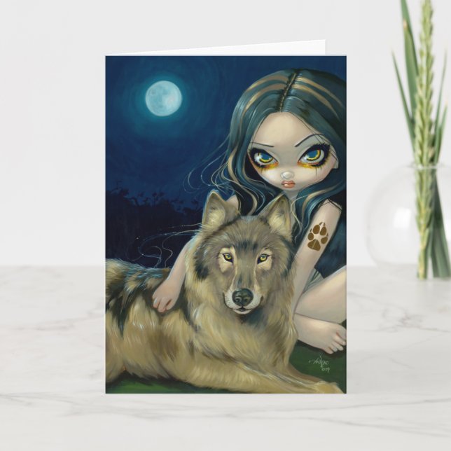 Tarjeta de saludo "Wolf Moon" (Anverso)