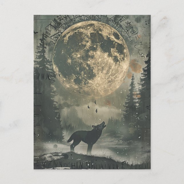 Tarjeta de saludo Wolf Samhain Halloween (Anverso)