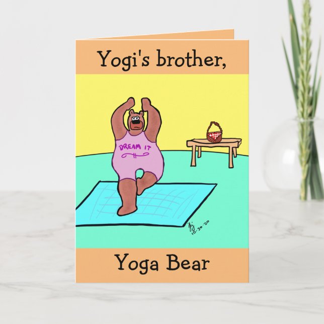 Tarjeta de saludo Yoga Bear Namaste (Anverso)