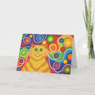 Tarjeta de saludo 'Your Text' con estilo de gatito