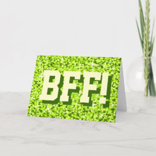 Tarjeta de saludo "Your Text" de Glitz Lime 'BFF!'