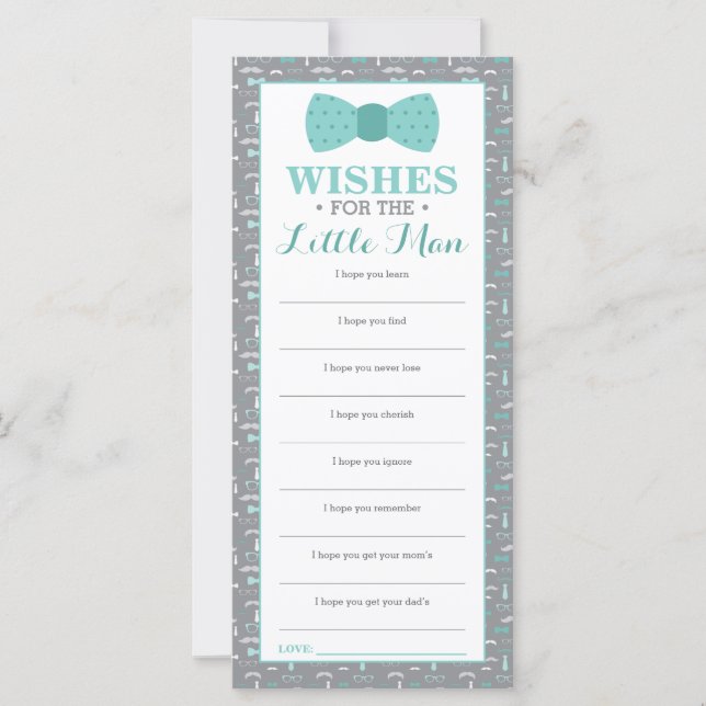 Tarjeta de saludos, Baby Shower, pequeño hombre, p (Anverso)