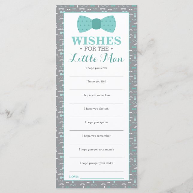 Tarjeta de saludos, Baby Shower, pequeño hombre, p (Anverso)