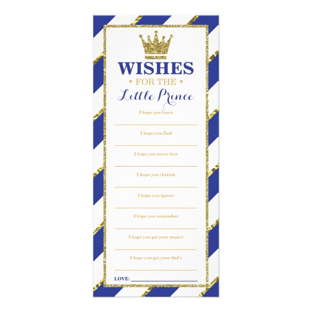 Tarjeta de saludos, Baby Shower, Prince, Paquete d (Frente)