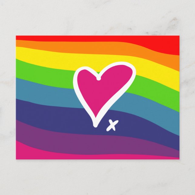 Tarjeta de saludos de diseño Rainbow Heart (Anverso)