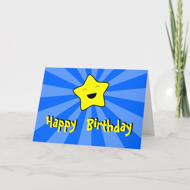 Tarjeta de saludos de feliz cumpleaños de la estre (Anverso)