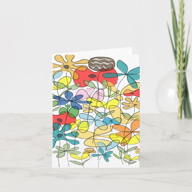 Tarjeta de saludos de flor - collage (Anverso)