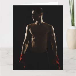 Tarjeta de saludos de hombre en la sombra