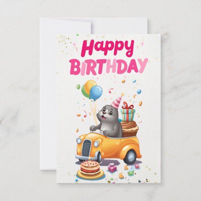 Tarjeta de saludos de sello alegre (Anverso)