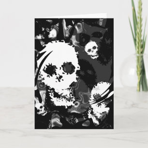Tarjeta de saludos de Skull Specters B&W