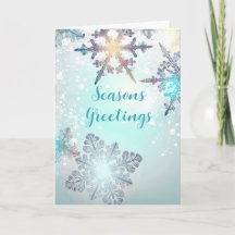 Tarjeta de saludos de temporada Hielo Azul Copo de