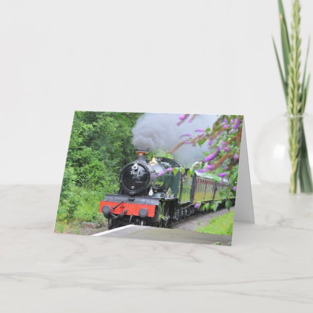 Tarjeta de saludos de trenes de vapor (Anverso)