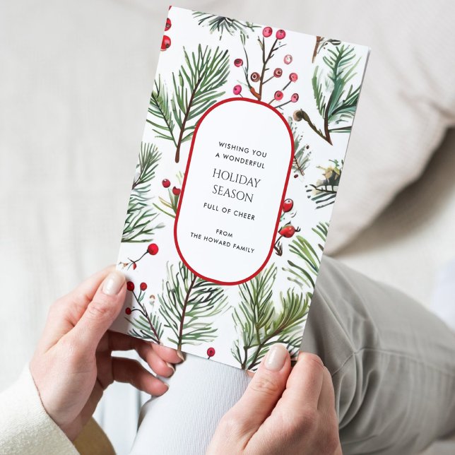 Tarjeta de saludos de vacaciones rusas de Pine and (Subido por el creador)