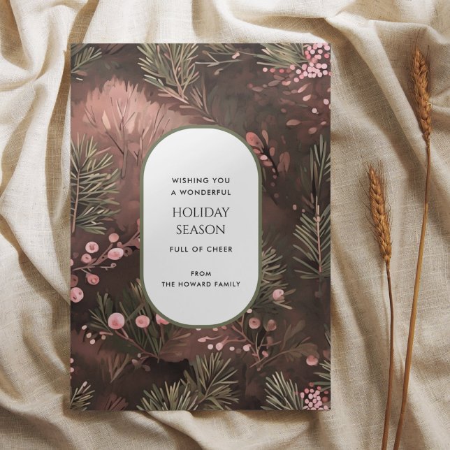 Tarjeta de saludos de vacaciones rusas de Pine and (Subido por el creador)