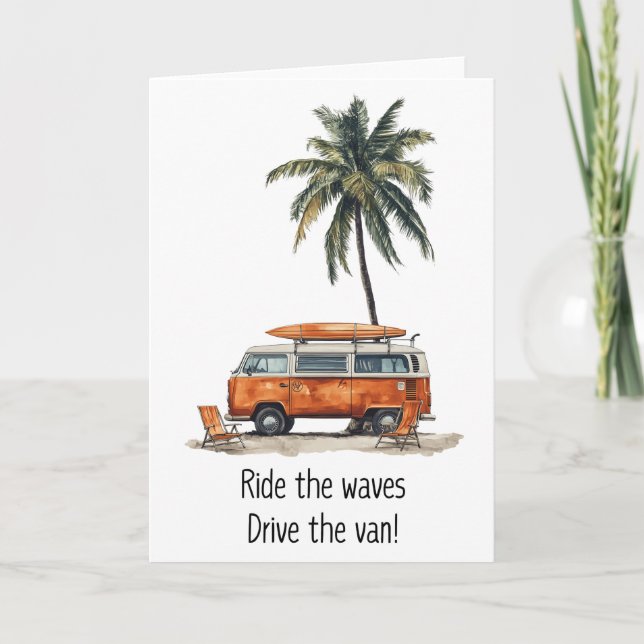 Tarjeta de saludos de Waves VW Campervan (Anverso)