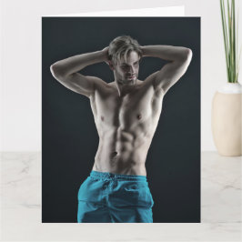 Tarjeta de saludos del Sr. Blue Shorts Hot Guy
