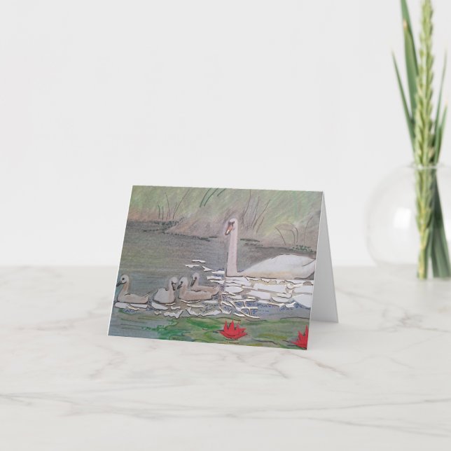 Tarjeta de saludos en blanco para Swan (Anverso)