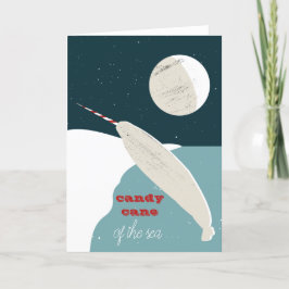Tarjeta de saludos festivos de narwhal