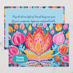 Tarjeta de saludos festivos Fauvist Diwali