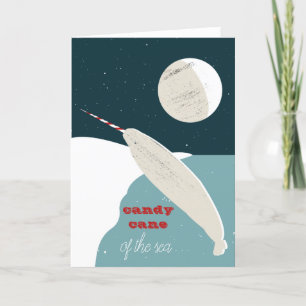 Tarjeta de saludos festivos narwhal