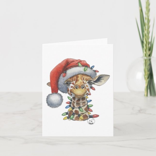 Tarjeta de saludos festivos para la jirafa (Anverso)