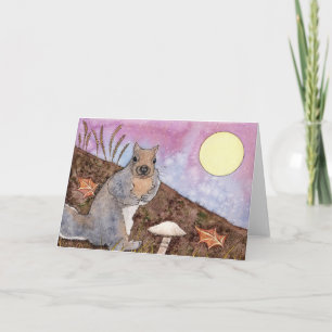 Tarjeta de saludos "Foraging In Wild" de ardilla