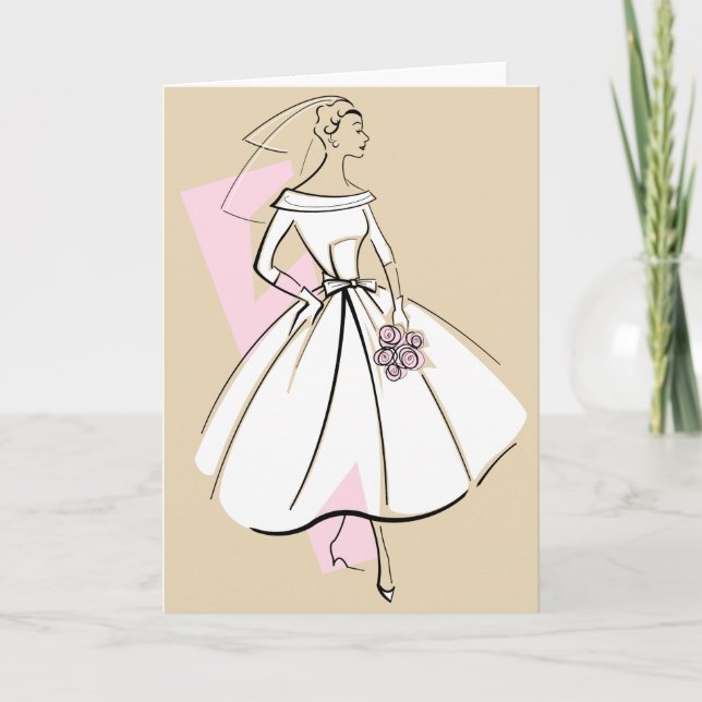 Tarjeta de saludos Neutral de la Novia de Moda (Anverso)