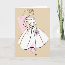 Tarjeta de saludos Neutral de la Novia de Moda